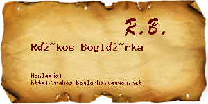 Rákos Boglárka névjegykártya